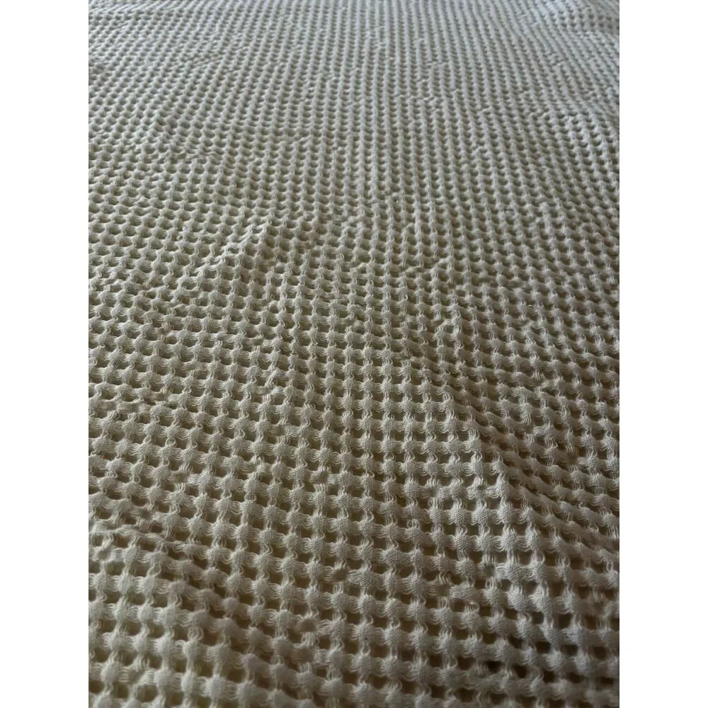 Full/double waffle print beige neutral 100% cotton blanket